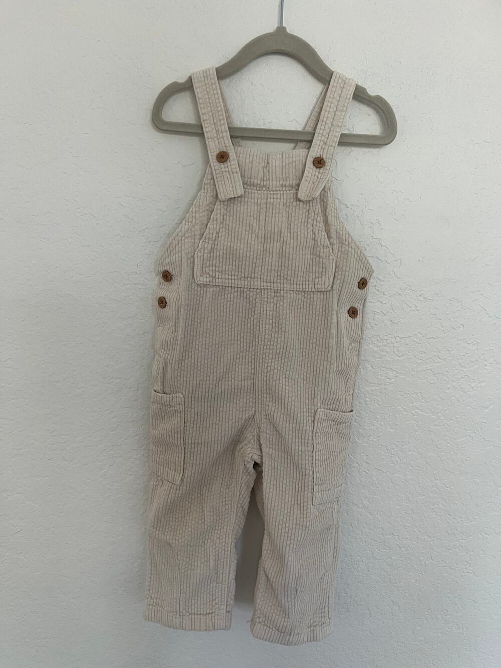 Little Co. by Lauren Conrad Cream Corduroy Overalls Size 2T VGUC